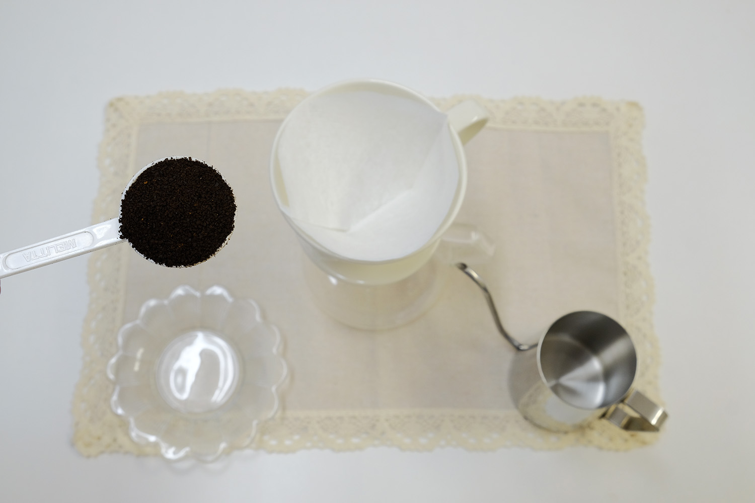 メリタ式 - コーヒー粉を量る